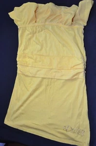 NEW Dereon Womens Solid Yellow Top Blouse Sleeveless Strapless Size L Large - Picture 1 of 2