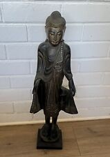 Mandalay, Antique Wooden Standing Buddha 32"