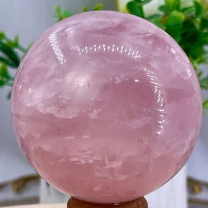 420g Natürliche Rosa Rosenquarz Kugel Kristallkugel Dekor Reiki Heilung - Bild 1 von 13
