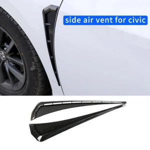 Fits 2016-2020 Honda Civic 10th Gen Front Fender Vents Carbon Fiber Print - Picture 1 of 11