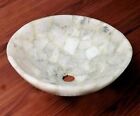 Office Decor Sink Resin With White Quartz Round Marble Wash Basin With Royal Loo
