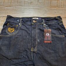 NWT Phat Farm Jeans Mens 34x33 Baggy Wide Leg Embroidered Logo Relaxed Hip Hop
