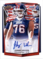 2015 Upper Deck USA Football Autographs Card #6 Johnny Wilson