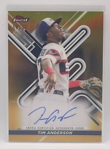 Tim Anderson 2022 Topps Finest Gold Refractor Auto /50 Chicago White Sox FA-TA