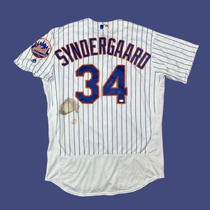 Vintage New York Mets Noah Syndergaard MLB Majestic Autographed Jersey Sz 48 - Picture 1 of 12