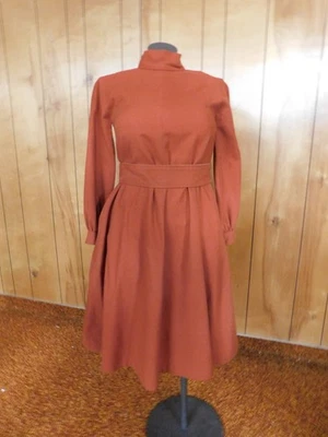 Винтажное коричневое платье S. HOWARD HIRSH 1970-е талия 43 дюйма - Изображение 1 из 4