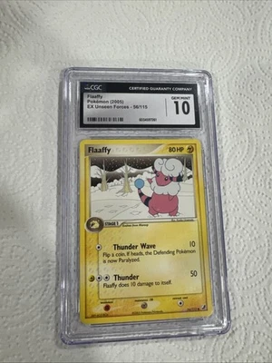 CGC 10 GEM MINT Flaaffy 56/115 EX Unseen Forces Pokemon 2005 card - Image 1 of 2