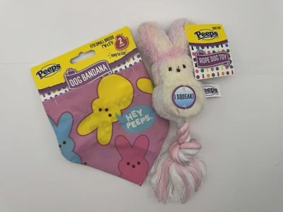 Peeps Pascua Chirrido Cuerda Perro Juguete y Razas Pequeñas 4 Pulgadas Mascotas Bandanas *¡NUEVO!* Foto 1 de 4