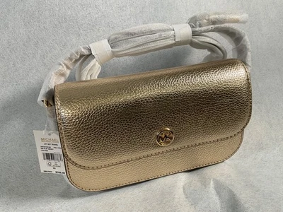 MICHAEL KORS Jet Set Small Flap Crossbody Bag Pale Gold Leather 35F4GTVC1M  3-C - Image 1 of 3