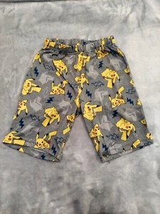 Pikachu Boys Toddler Size 4/5 Fleece Pants Gray Yellow All Over Print Pokemon - Picture 1 of 6