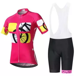 Women Short Sleeve Cycling Ladies Cycle Clothes Jersey MTB Bike Jersey Set