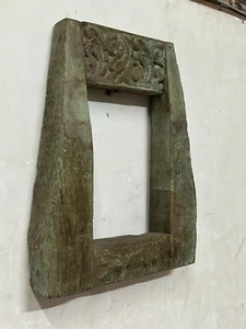 RARO MARCO/ESPEJO DE MADERA MACIZA PESADA TALLADO A MANO ÚNICO ANTIGUO DE COLECCIÓN, - Imagen 1 de 15