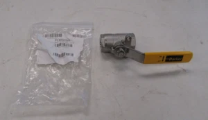 PARKER STAINLESS STEEL INDUSTRIAL 3/8" BALL VALVE CF8M / V502-SS-6 YELLOW - Picture 1 of 12