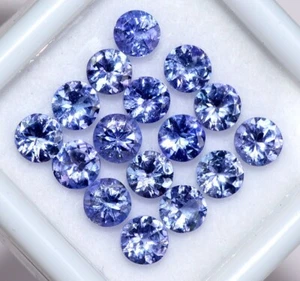 Natural Tanzanite Round Faceted Cut Loose Calibrated Gemstone Ready For Jewelry - Picture 1 of 23