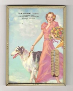 Old 1946 Desktop Advertising Calendar Thermometer-Richman Cleaners-Cleveland, Oh - Picture 1 of 11