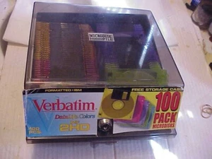 (68) Verbatim DataLife Neon Colors 3.5” HD 1.44MB IBM Formatted Floppy Disks - Picture 1 of 8