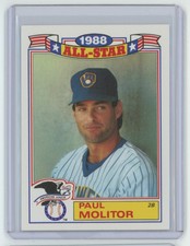 1989 Topps All-Stars Paul Molitor .  Milwaukee Brewers #3