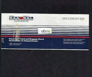 SAA-SAL SOUTH AFRICAN AIRWAYS BOEING 747 SPRINGBOCK PAX TICKET LON/JOBURG/LON 91 - Bild 1 von 2