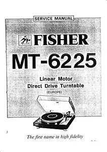 Service Manual Instructions for Fisher MT-6225 - Picture 1 of 1