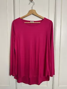 Kettlewell Valentina Jersey Top Size M UK 12 Fuchsia Pink WI Dipped Hem T-Shirt - Picture 1 of 11