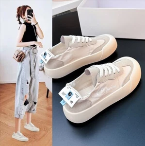 Scarpe sportive 2024 estive nuove coreane traspiranti bianche scarpe da tavola donna casual - Foto 1 di 2