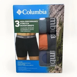 COLUMBIA 3-Pack High-Performance Stretch Boxer Briefs Men's Large Gray Blue New - Picture 1 of 3