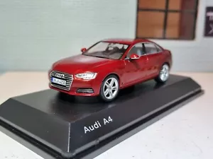 1:43 Audi A4 Dealer Model Red 2016 B9 Diecast Scale Car In Display Case Detailed - Picture 1 of 14