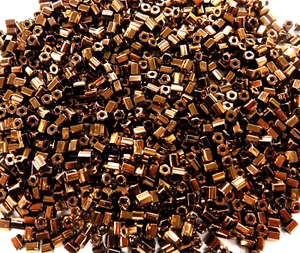 Seed bead 200 GRAMS 6/0 Japanese Hex Glass Beads wholesale 457a Pink Bronze - Picture 1 of 1