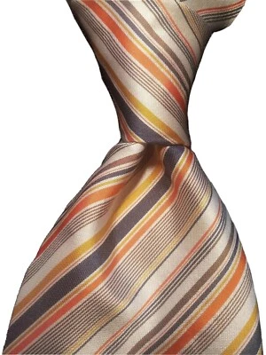 Corbata de seda vintage LA SCALA a rayas hecha en Italia Foto 1 de 4