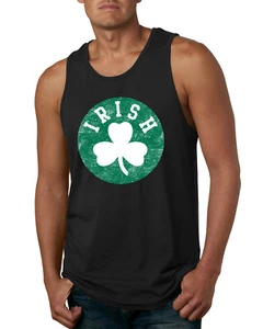 Vintage Irish Shamrock Classic St Patricks Day Men Graphic Tank Top - Picture 1 of 4