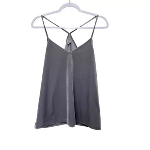 Top Cami Madewell Terciopelo Sin Mangas Espalda Corredora Mujer M Plateado Ligero Fiesta - Imagen 1 de 6