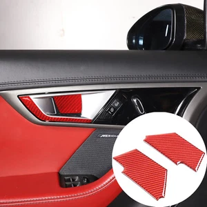 Carbon Fiber Inner Door Bowl Cover Trim Decor Sticker For Jaguar F-TYPE 2013-22 - Picture 1 of 12