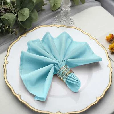 100 pcs 17" Polyester Napkins Wedding Table Top Supply Wholesale Decorations - Image 1 of 2