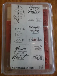 Juego de 12 títulos y frases Stampin Up All-Year Cheer I 2002 - Imagen 1 de 4