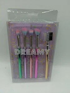 Dreamy Set of 5 Make Up Brushes Rainbow Colors - Picture 1 of 6
