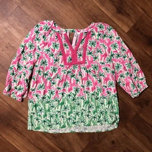 Camicia blusa donna Crown & Ivy taglia M verde rosa bianca floreale - Foto 1 di 9