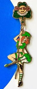 2006 HARD ROCK CAFE BALTIMORE ST. PATRICK’S DAY SEXY GIRL & SHAMROCK DANGLE PIN - Picture 1 of 1