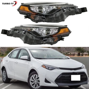 Headlight Assembly For 2017 2018 2019 Toyota Corolla Halogen Chrome Left+Right - Bild 1 von 12