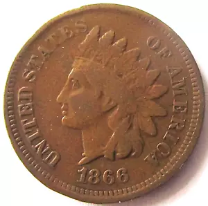 1866 testa di indiano centesimo VG/fine SENZA PROBLEMI plancetta liscia data dura - Foto 1 di 2