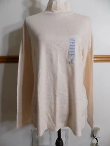 Croft & Barrow Women's Mock Turtleneck Long Sleeve Light Pink Paisley, Size XL - Picture 1 of 7