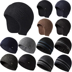 Hombres Sombrero Tejido Invierno Cálido Puño Gorro Orejeras Gorra Calavera para Trabajo al Aire Libre Esquí - Imagen 1 de 25