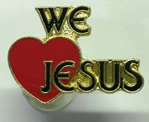Prendedor Solapa We Love Jesus Corazón Rojo Esmalte Pintado De Colección Religioso Cristiano Nuevo de Lote Antiguo - Imagen 1 de 1