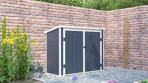 Kunststoff Geräteschrank 187x78 cm Grau Geräteschuppen Gartenhaus Gerätehaus - Bild 1 von 4