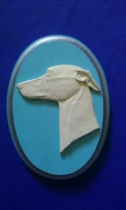 Cameo Style Greyhound or Whippet Head Study Ooak wall plaque hand made by CAC - Picture 1 of 3