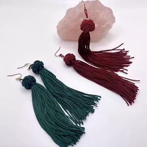 Women Bohemia Tassel Dangle Earrings Long Drop Earrings Fashion Accessories - Picture 1 of 9