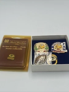 Green Bay Packers Vintage Pin Lot - Season 5 Greetings Number 1 Fan Pewter - Picture 1 of 3