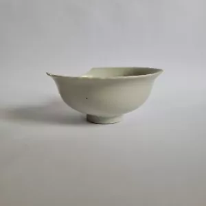 c.1300 Yuan Dynasty Shufu Bowl China Luanbai Chrysanthemum Flower Antique White - Picture 1 of 21