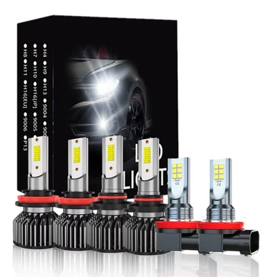 For Saab 9-7x 2005-2009 6000K LED headlight High Low Beam + Fog Lihgt Bulbs Kit - Image 1 of 4