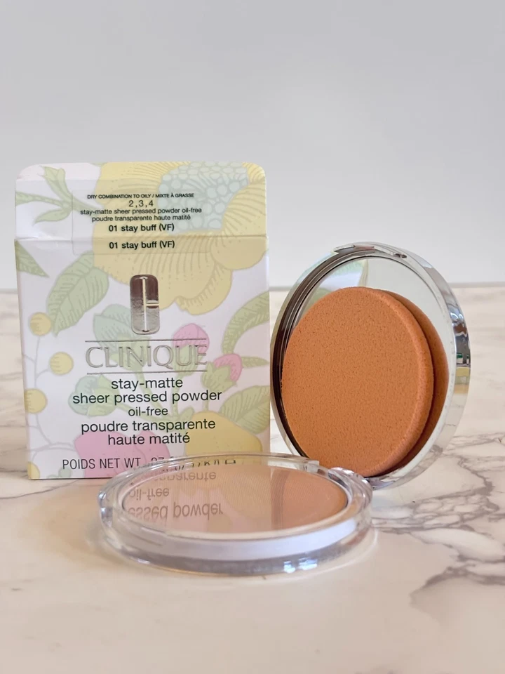 Clinique Stay-Matte Sheer Pressed Powder Foundation (Stay Buff) - 0.27oz