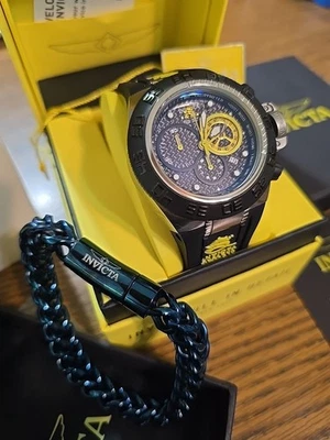 Nuevo Brazalete Invicta Subaqua Noma IV Modelo 10156 Ronda Suiza y Eslabón Cubano Azul Foto 1 de 4